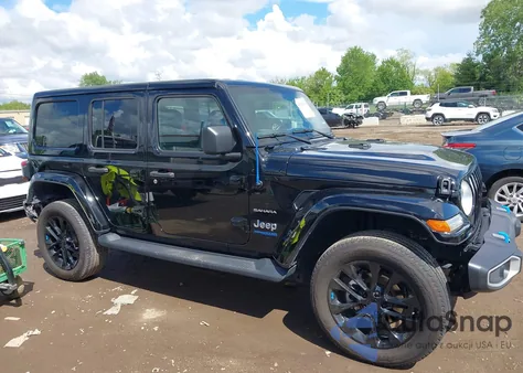 2022 Jeep Wrangler 4Xe Unlimited Sahara 4X4 из США, поврежденный, VIN 1C4JJXP69NW198960
